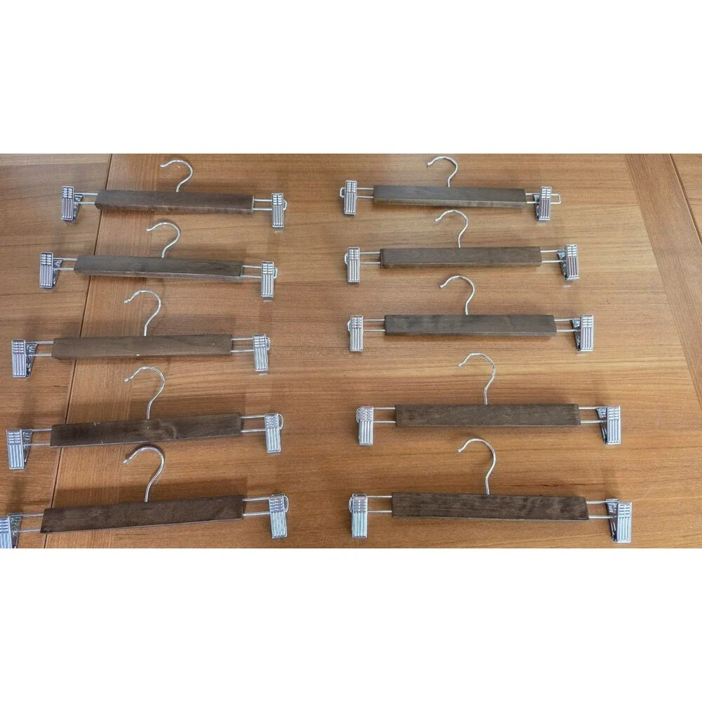 Pant Hangers Metal Wood Set Of 10